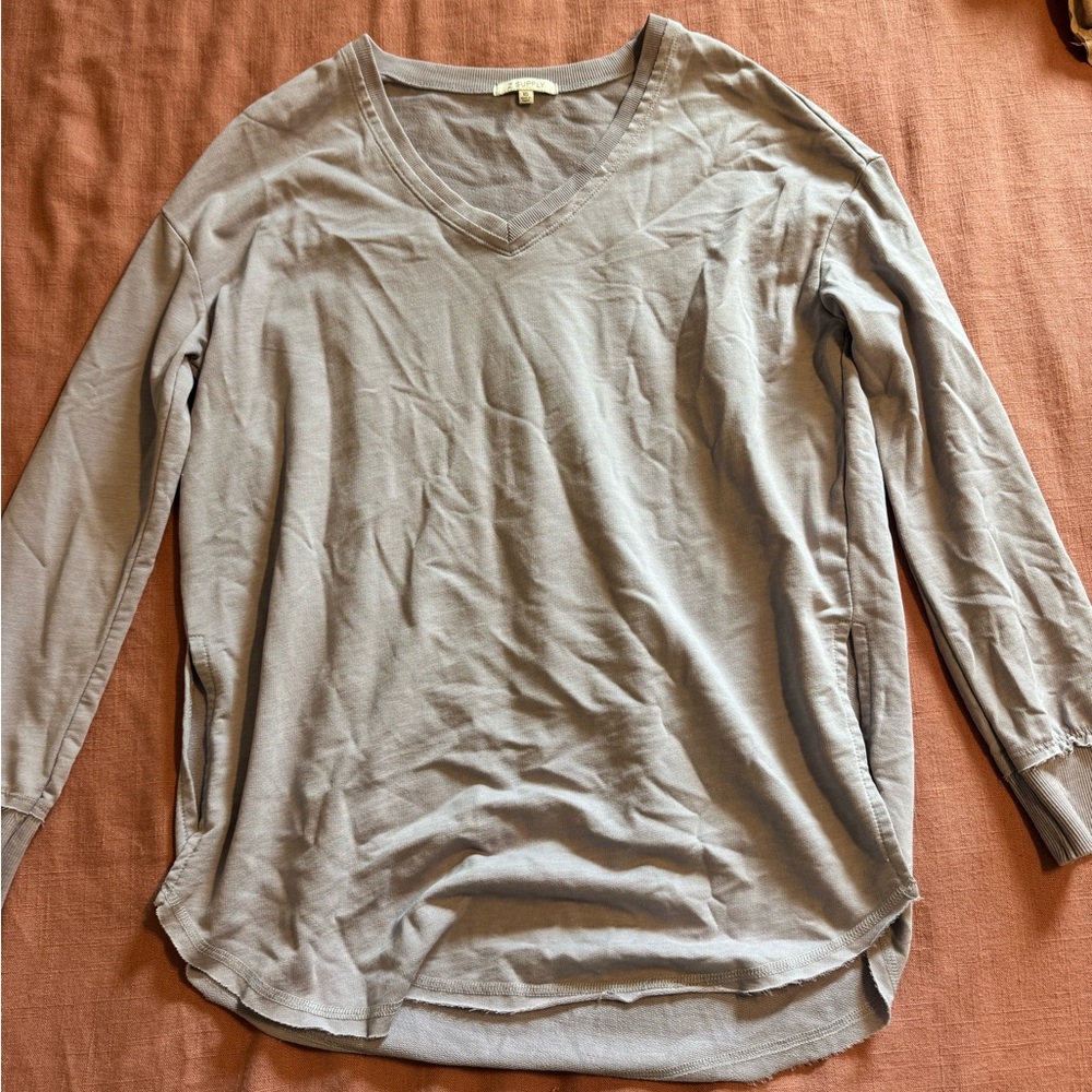 Light purple V-Neck Long Sleeve Women’s Top